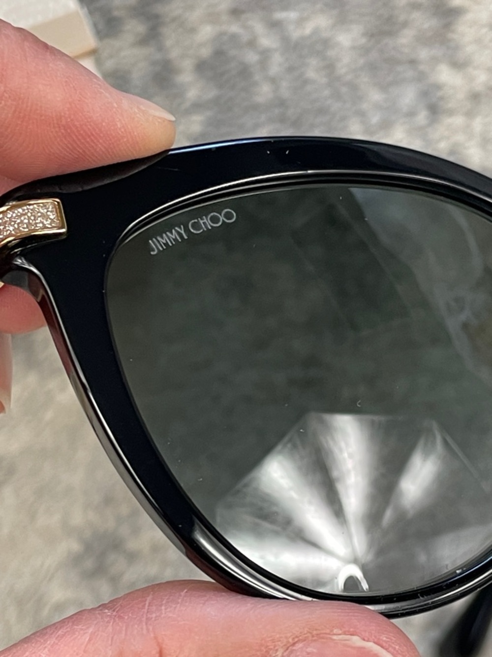 New Jimmy Choo Grey Gradient Cat Eye Ladies Sunglasses Axelle Black - Picture 15 of 16